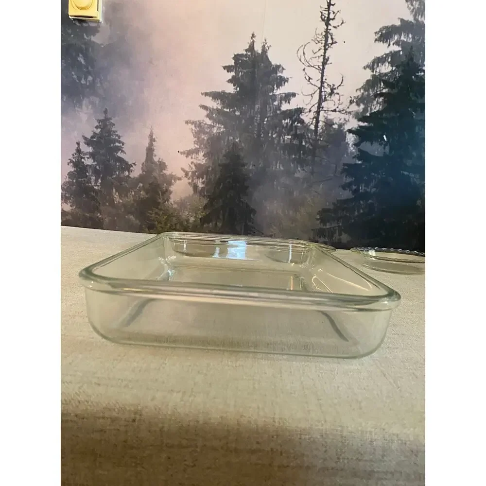 Vintage Pyrex Clear Glass Bakeware Lot 13x9 3QT Baking Dish & 3 Mini 6